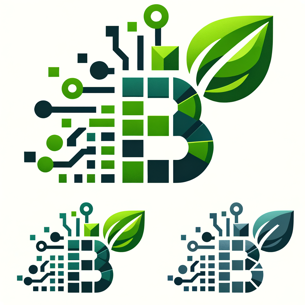 Das Grüne Technologie-Logo:

Designkonzept: Ein modernes Blatt, das aus digitalen Pixeln oder modularen Blöcken besteht, kombiniert mit einem eleganten „B“, um das Engagement für umweltfreundliche Technologien und nachhaltige Entwicklung darzustellen. Das Blatt kann auch als Metapher für Wachstum und Erneuerung in der Technikbranche gesehen werden.
Farbschema: Verschiedene Schattierungen von Grün, um das Hauptaugenmerk auf Nachhaltigkeit zu legen. Dies könnte mit kühlen Grautönen kombiniert werden, um die industrielle und technologische Seite von BasChenics zu betonen.
Einfachheit: Das Logo bleibt bewusst schlicht, um die Fähigkeit zur Anpassung und Skalierung auf unterschiedlichen Medien und Oberflächen zu gewährleisten, und behält dabei einen starken visuellen Impact.